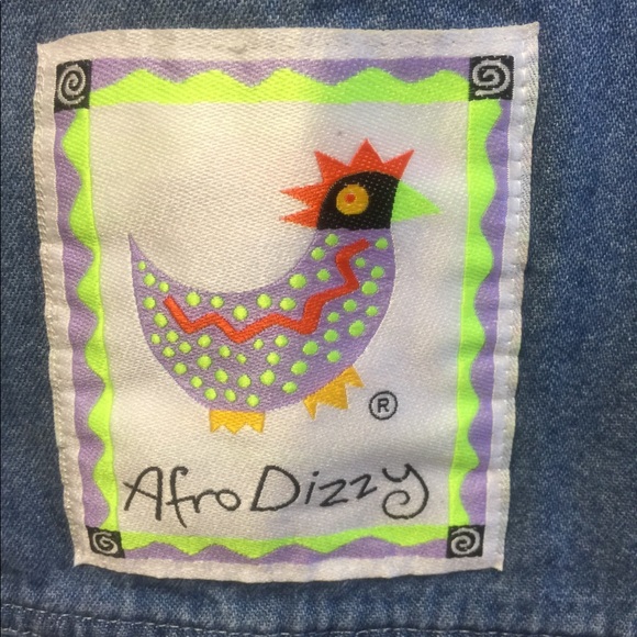Afro Dizzy denim play romper - Picture 3 of 4